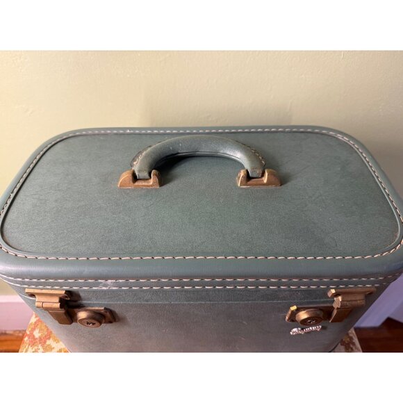 Vintage 50's Skyway Tain Case Suit Case Blue Green - Picture 3 of 16